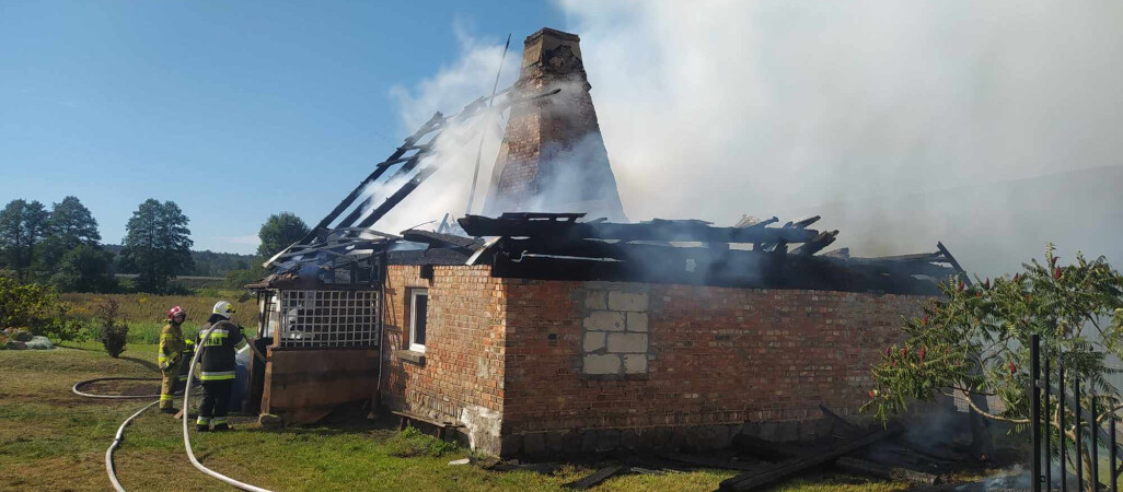Spłonął dom z muru pruskiego w Łokaczu Wielkim