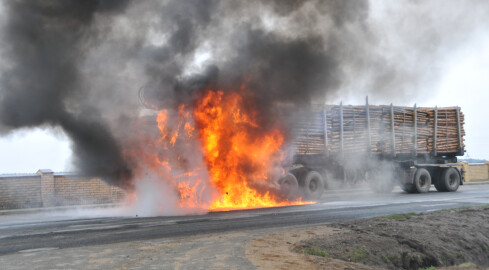 Płonęła ciężarówka - grafika