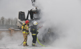 Płonęła ciężarówka