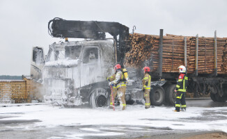 Płonęła ciężarówka