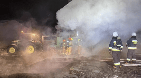 Płonie suszarnia w Czernicach - grafika