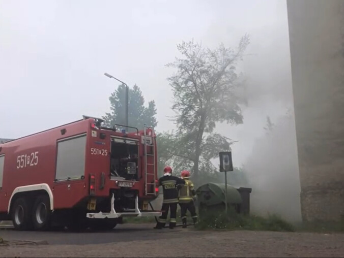 Pożar w Pile przy ul. Browarnej - grafika