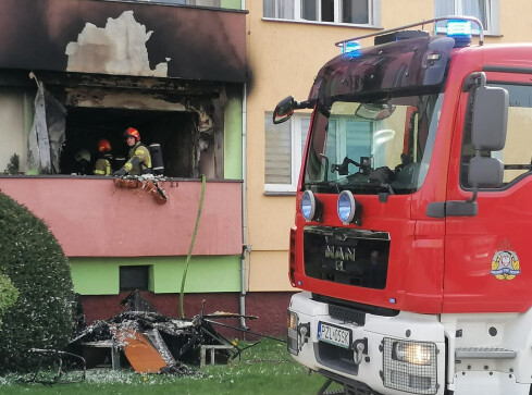 Pożar mieszkania w Złotowie  - grafika