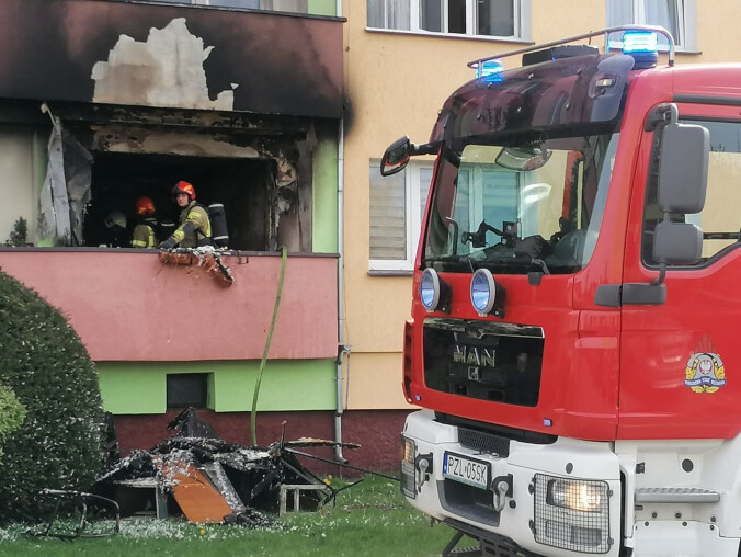 Pożar mieszkania w Złotowie  - grafika