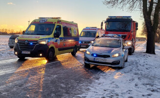 Wypadek pod Margoninem. Zablokowana droga