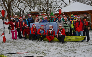 Spływ Mikołajkowy Gwdą w zimowej scenerii
