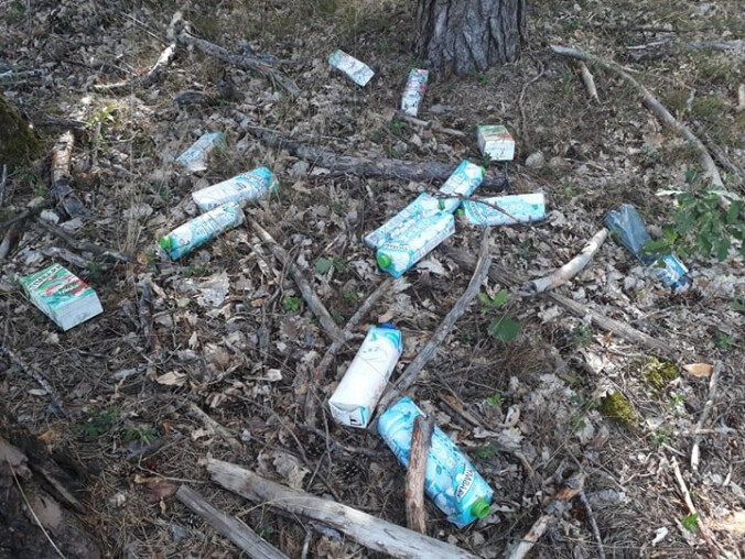 Śmieci przy ścieżce rowerowej z Piły do Kaczor  - grafika