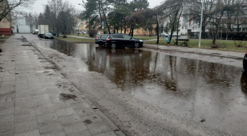Zalana ulica Grabowa w Pile - grafika