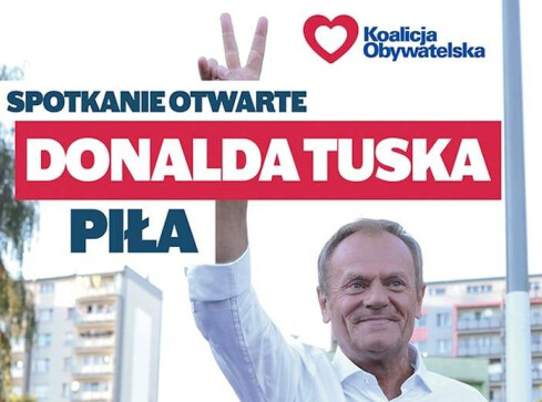 Donald Tusk przyjeżdża do Piły - grafika