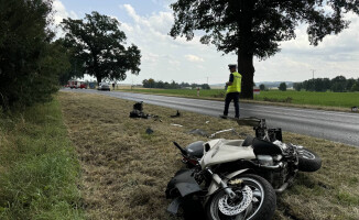 Zderzenie motocykla z osobówką