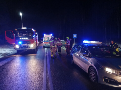 Wypadek pod Kujaniem. Ciężarna i dwójka dzieci w szpitalu.  - grafika