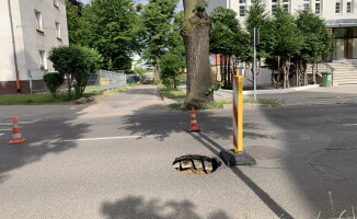 Utrudnienia na Kilińskiego w Pile. Zapadła się część jezdni