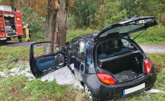 Samochód w płomieniach
