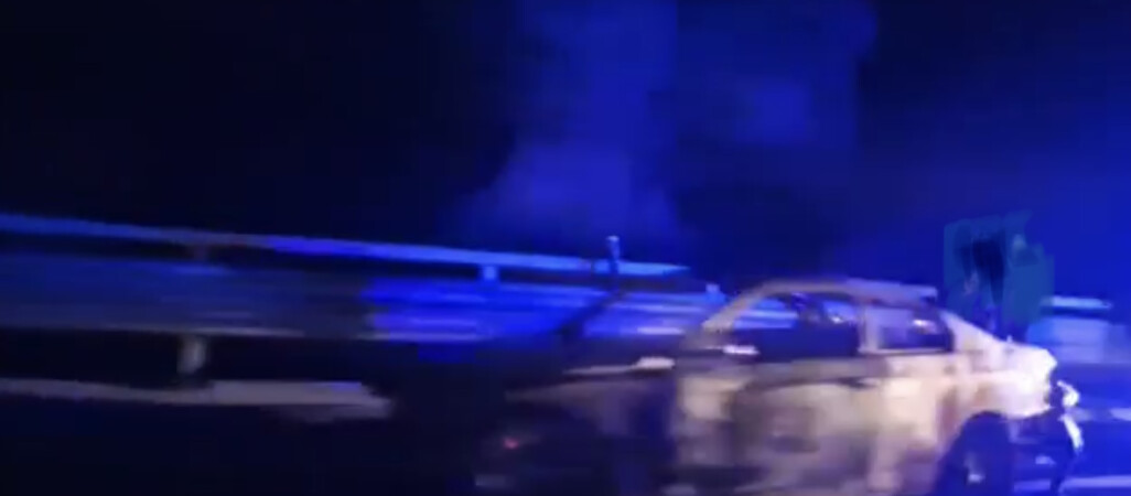 Auto spłonęło na obwodnicy Wałcza