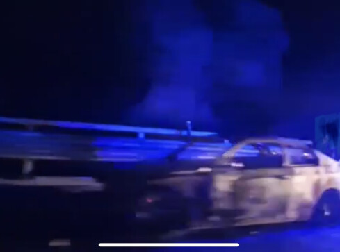 Auto spłonęło na obwodnicy Wałcza - grafika