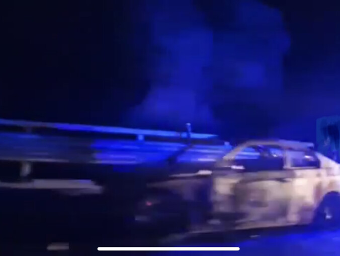 Auto spłonęło na obwodnicy Wałcza - grafika