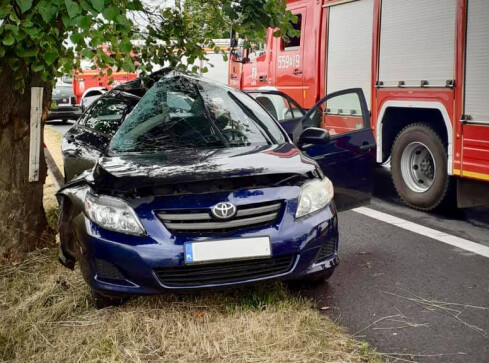 Wypadek na Drodze Krajowej nr 11 w okolicy Ujścia - grafika