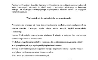 Komunikat Sanepidu. Woda do spożycia tylko po przegotowaniu
