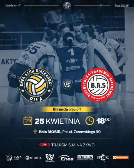 III RUNDA FAZY PLAY-OFF Enea KS Piła - KS BAS Kombinat Budowlany Bia� - grafika