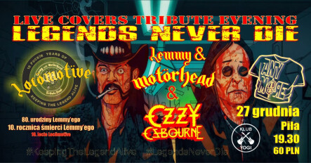 LIVE COVERS TRIBUTE EVENING – LEGENDS NEVER DIE - grafika