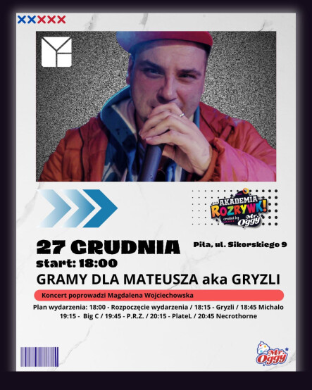 Koncert charytatywny dla Mateusza Kamińskiego aka Gryzli - grafika
