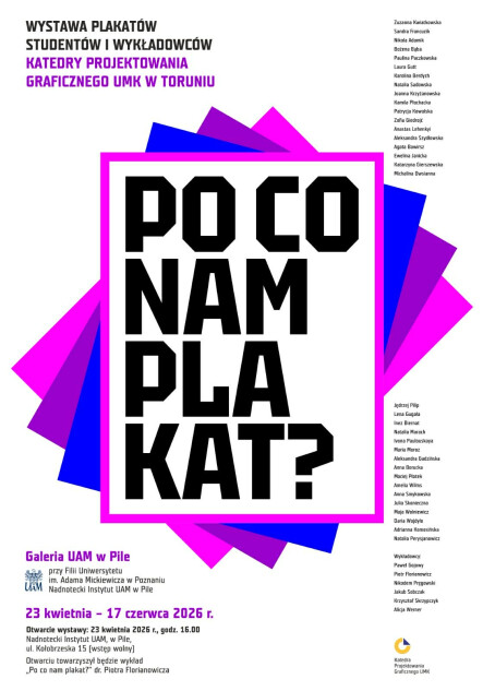 Wernisaż wystawy „Po co nam plakat?” w Galerii UAM w Pile - grafika