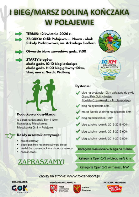 Bieg Doliną Kończaka - Grand Prix Doliny Noteci - grafika