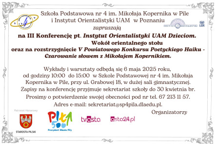 III KONFERENCJA Instytut Orientalistyki UAM Dzieciom - grafika