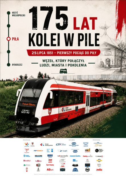 175. rocznica przyjazdu pierwszego pociągu do Piły - grafika